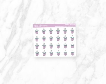 Doodle Nail Polish Icon Planner Stickers - dnail