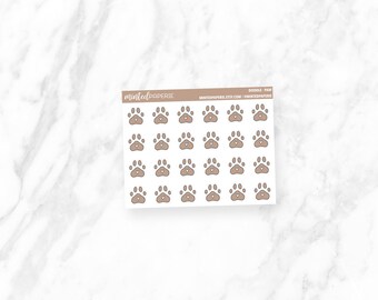 Doodle Paw Print Icon Planner Stickers - dpaw