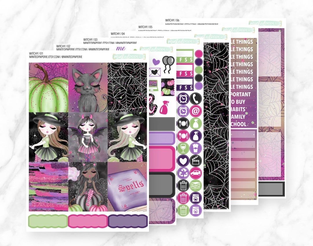 Witchy Full Kit Planner Stickers Kwitchy - Etsy