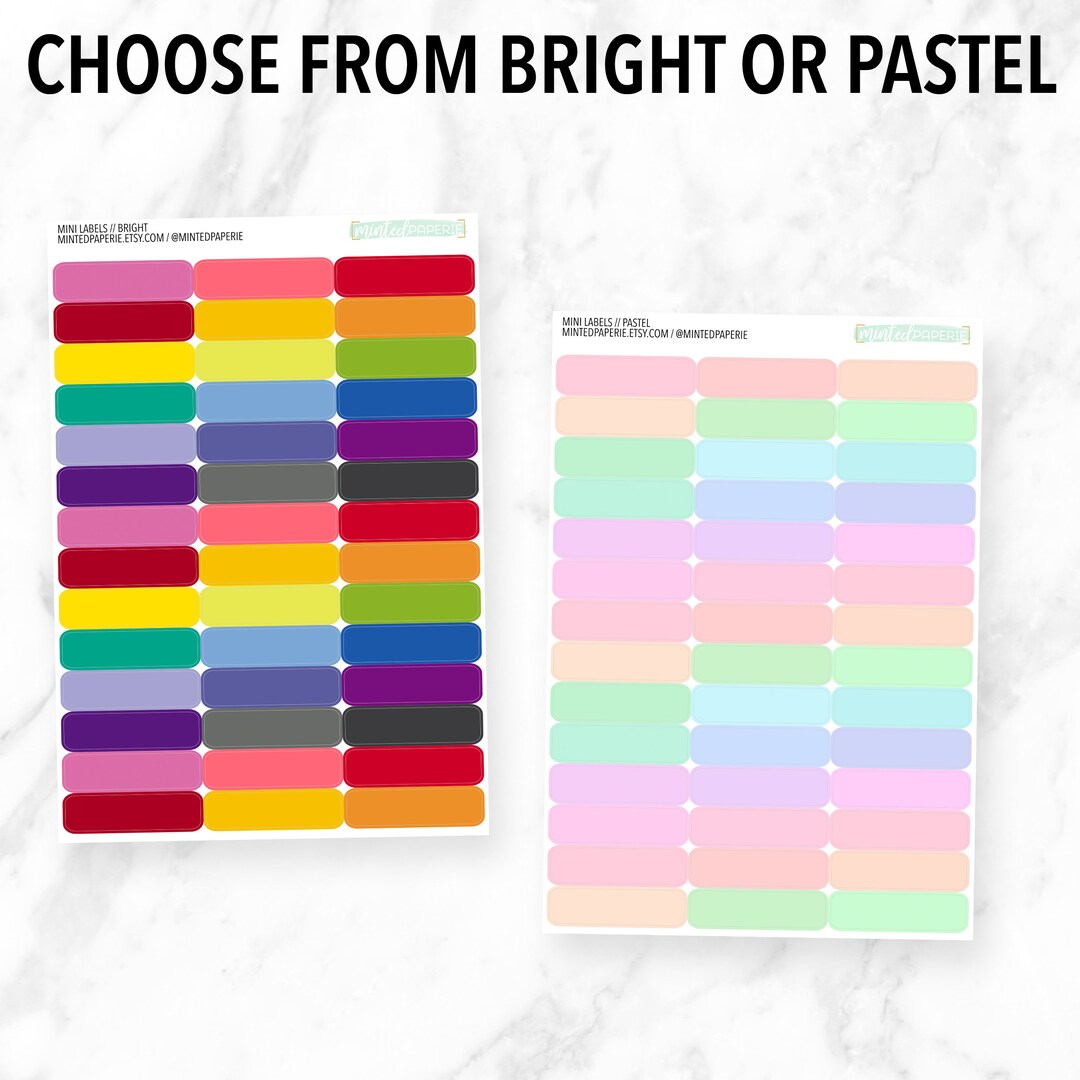 Mini Rounded Label Planner Stickers - Etsy