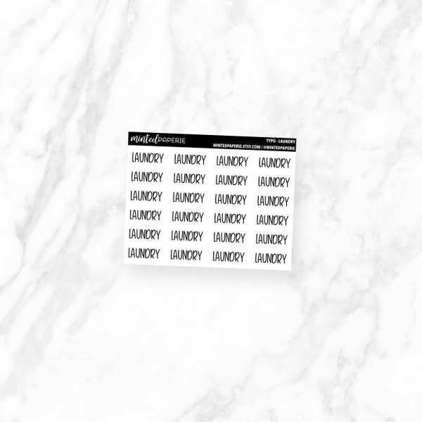 Laundry Typography Planner Stickers // typo-laundry