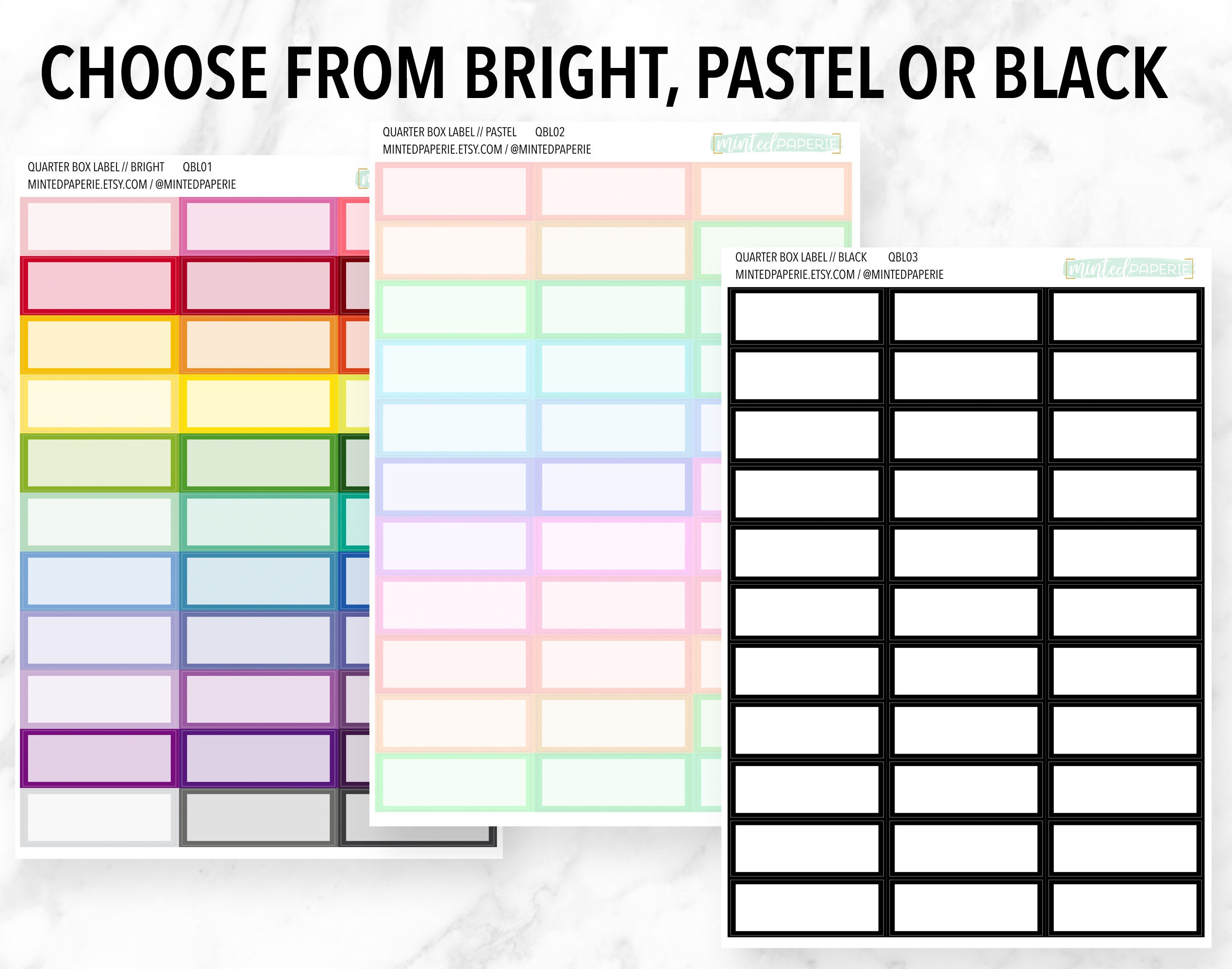 qbl - Quarter Box Label Planner Stickers