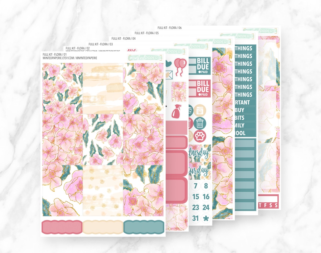 Flora Full Kit Planner Stickers Fkflora - Etsy