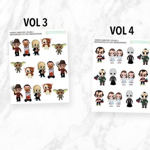 Horror Horror Characters Planner Stickers - Etsy