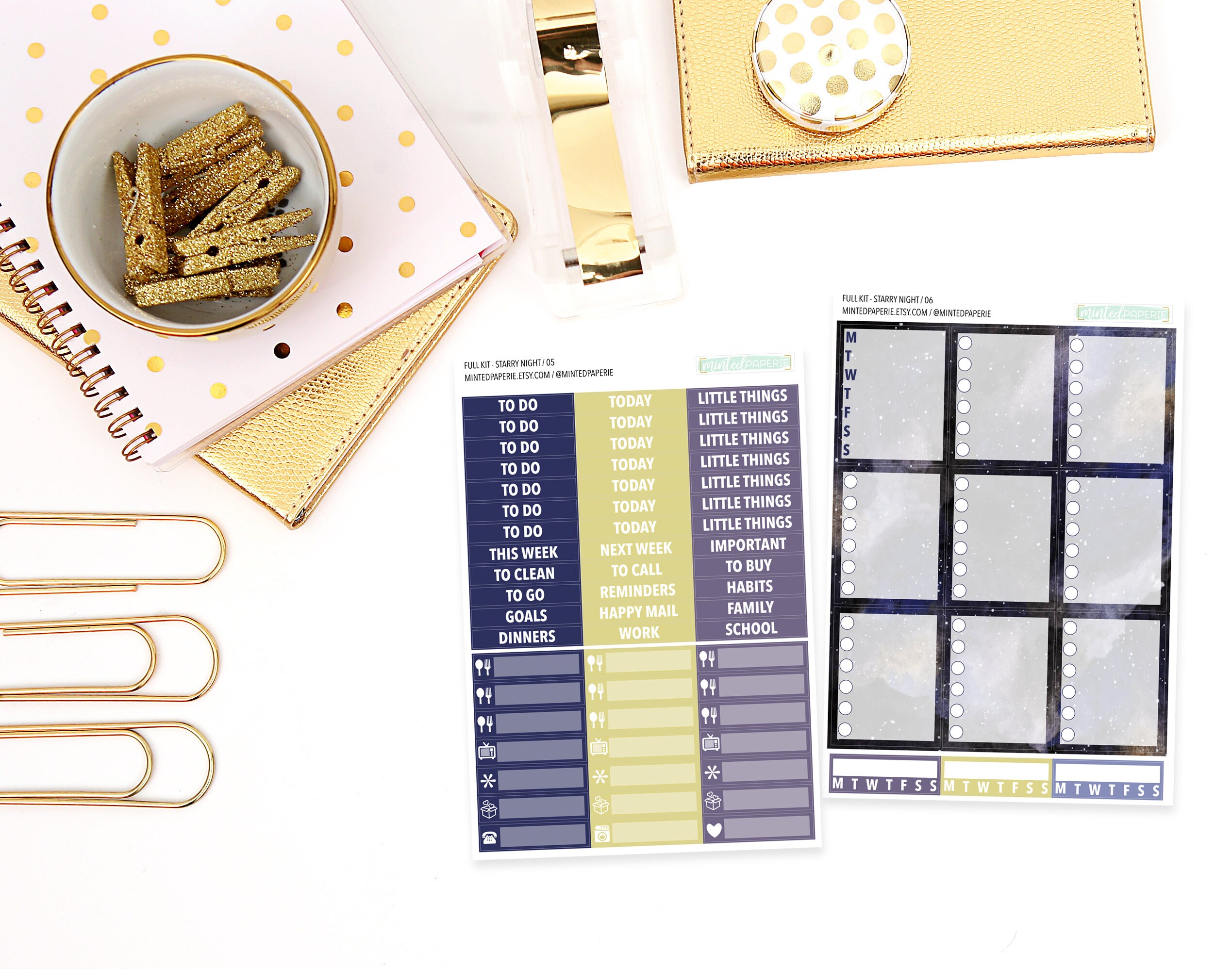 Starry Night Full Kit Planner Stickers Fkstarrynight - Etsy