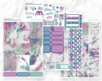 Iridescent Marble Mini Kit Planner Stickers - kirdscnt