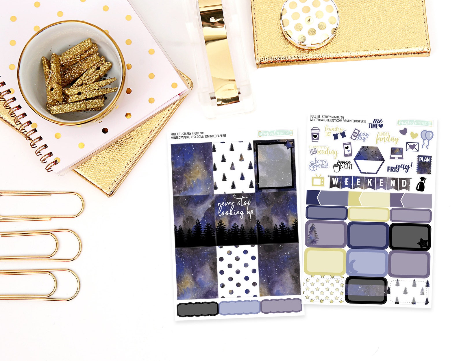 Starry Night Full Kit Planner Stickers Fkstarrynight - Etsy