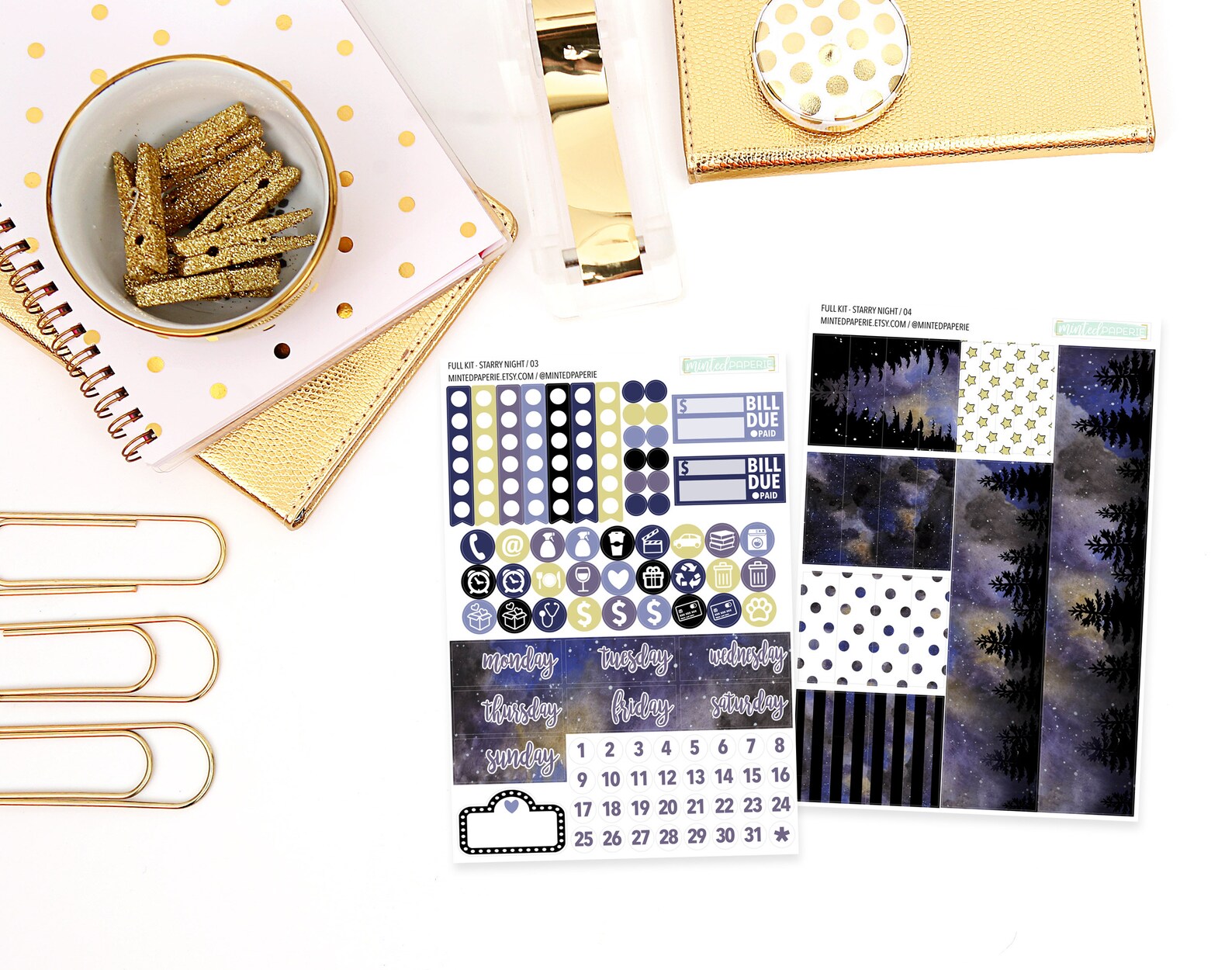 Starry Night Full Kit Planner Stickers Fkstarrynight - Etsy