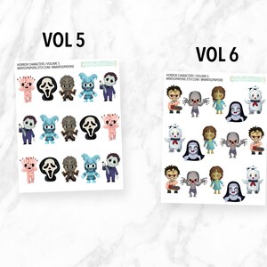 Horror Horror Characters Planner Stickers - Etsy