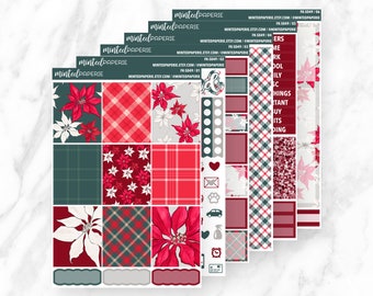 Poinsettia Full Kit Planner Stickers -- fk-s049