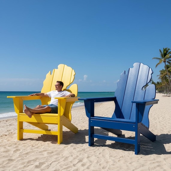 GIANT Michigan Adirondack POLYCHAIR™ All-Weather Poly Adirondack Chair Outdoor Furniture | Heavy Recycled Plastic | Handmade in USA
