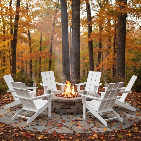 All-Weather Adirondack Chair POLYCHAIR™ Modern Flat Back Poly Outdoor Furniture Weather Resistant | Handmade in USA with Recycled Plastic