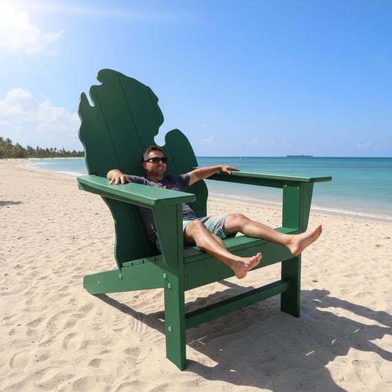 GIANT Michigan Adirondack POLYCHAIR™ All-Weather Poly Adirondack Chair Outdoor Furniture | Heavy Recycled Plastic | Handmade in USA