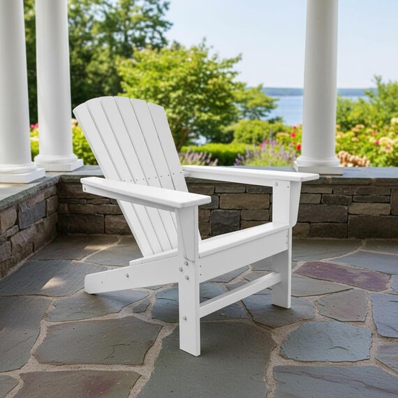 All-Weather POLYCHAIR™ Shell Curve Back Poly Adirondack Chair Outdoor Furniture | Heavy Recycled Plastic Poly not wood | Handmade in USA