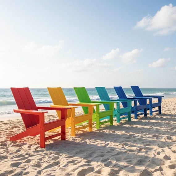 Modern Adirondack All-Weather POLYCHAIR™ Flat Back Poly Chair Recycled Plastic Poly not wood | Outdoor Furniture Durable Weatherproof Chair