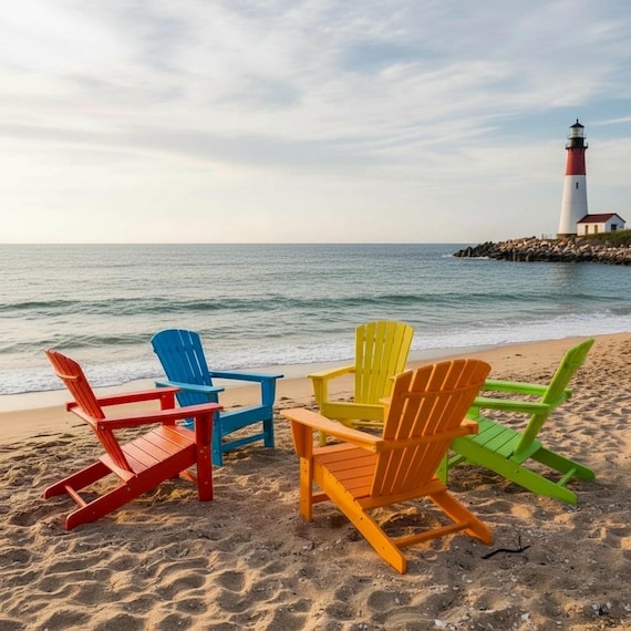 POLYCHAIR™ All-Weather Shell Curve Back Poly Adirondack Chair Outdoor Furniture | Heavy Recycled Plastic Poly not wood | Handmade in USA