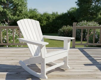 POLYCHAIR™ Rocker Shell Back Poly Adirondack Chair All-Weather Outdoor Furniture | Handmade in the USA with Recycled Plastic