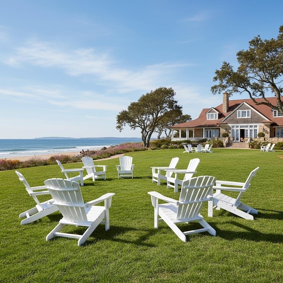 All-Weather POLYCHAIR™ Shell Curve Back Poly Adirondack Chair Outdoor Furniture | Heavy Recycled Plastic Poly not wood | Handmade in USA