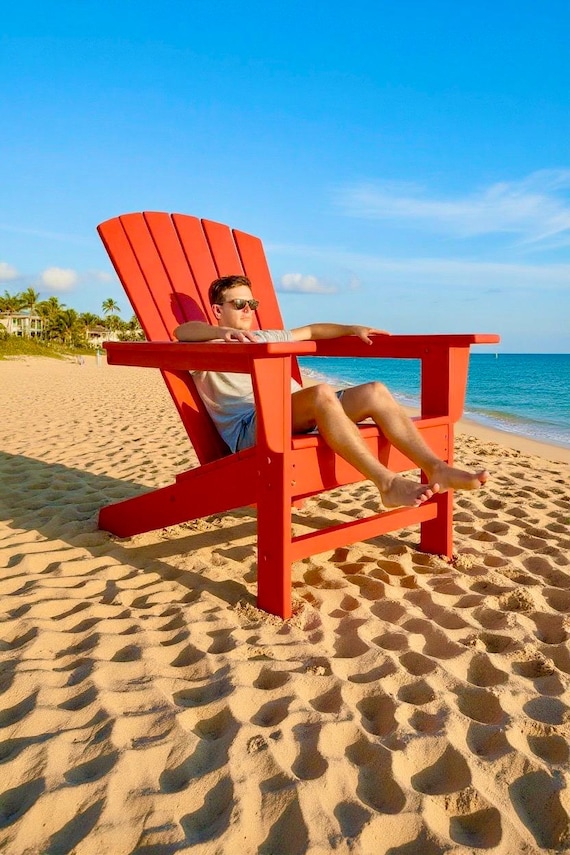 GIANT Adirondack POLYCHAIR™ All-Weather Shell Curve Back Poly Adirondack Chair Outdoor Furniture | Heavy Recycled Plastic | Handmade in USA