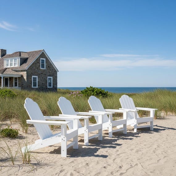 POLYCHAIR™ All-Weather CottageShore Curve Back Poly Adirondack Chair Outdoor Furniture | Recycled Plastic Poly not wood | Handmade in  USA