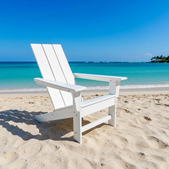 Modern Adirondack All-Weather POLYCHAIR™ Flat Back Poly Chair Recycled Plastic poly not wood | Outdoor Furniture Durable Weatherproof Chair