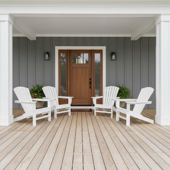 All-Weather POLYCHAIR™ Shell Curve Back Poly Adirondack Chair Outdoor Furniture | Heavy Recycled Plastic Poly not wood | Handmade in USA