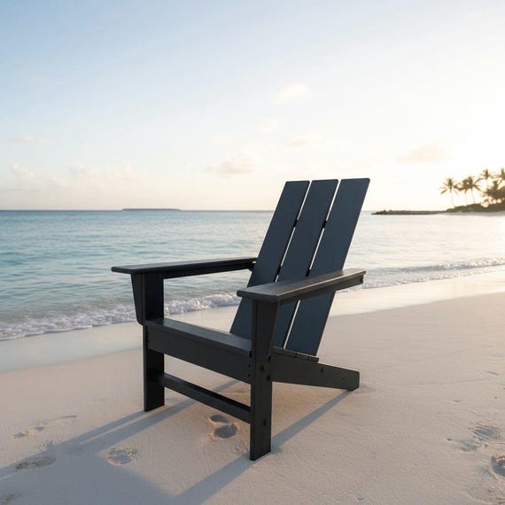 POLYCHAIR™ All-Weather Modern Flat Back Poly Adirondack Chair Outdoor Furniture | Heavy Recycled Plastic Poly not wood | Weatherproof Chair