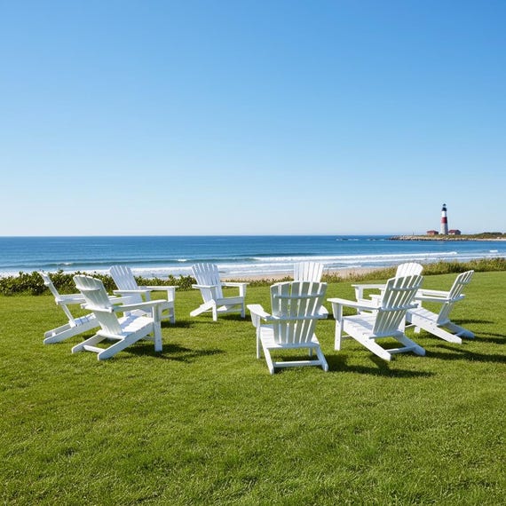 POLYCHAIR™ All-Weather Shell Curve Back Poly Adirondack Chair Outdoor Furniture | Heavy Recycled Plastic Poly not wood | Handmade in USA