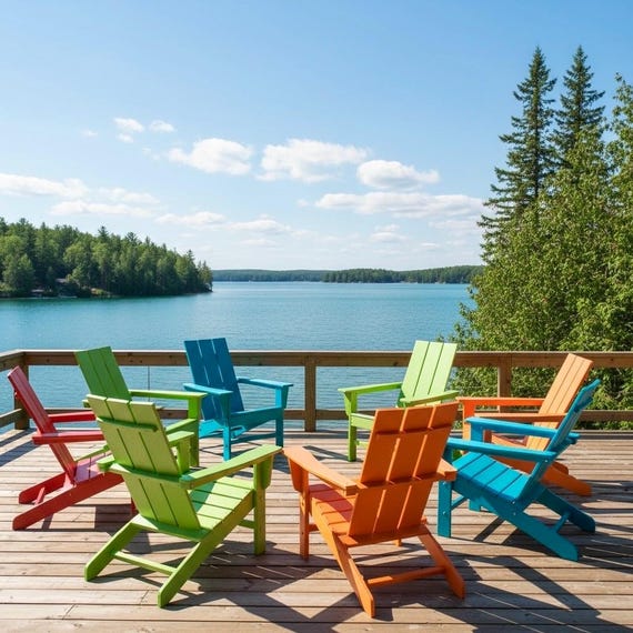 Modern Adirondack All-Weather POLYCHAIR™ Flat Back Poly Chair Recycled Plastic Poly not wood | Outdoor Furniture Durable Weatherproof Chair