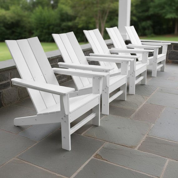 POLYCHAIR™ Modern Curve Back Poly Adirondack Chair All-Weather Outdoor Furniture | Handmade in the USA with Recycled Plastic | Free Shipping