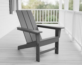 POLYCHAIR™ Modern Flat Back Poly Adirondack Chair All-Weather Outdoor Furniture | Handmade in the USA with Recycled Plastic | Free Shipping!