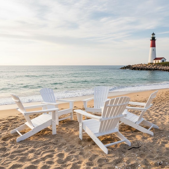 POLYCHAIR™ All-Weather Shell Curve Back Poly Adirondack Chair Outdoor Furniture | Heavy Recycled Plastic Poly not wood | Handmade in USA