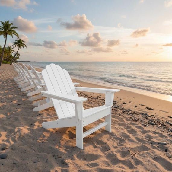 All-Weather POLYCHAIR™ CottageShore Curve Back Poly Adirondack Chair Outdoor Furniture | Recycled Plastic Poly not wood | Handmade in  USA