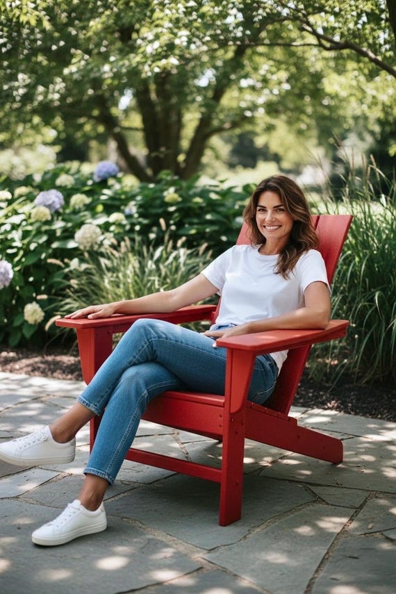 POLYCHAIR™ All-Weather Adirondack Chair Modern Flat Back Poly Outdoor Furniture Weather Resistant | Handmade in USA with Recycled Plastic