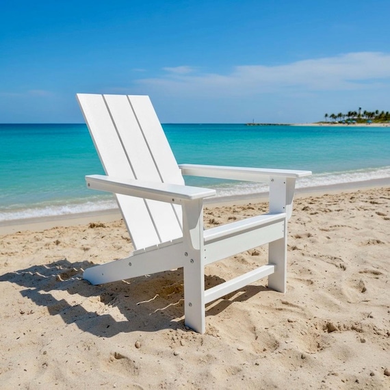 All-Weather Adirondack Chair POLYCHAIR™ Modern Flat Back Poly Outdoor Furniture Weather Resistant | Handmade in USA with Recycled Plastic