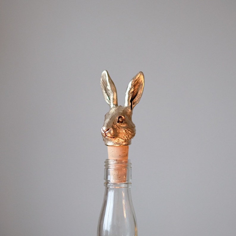 Bottle Stopper Rabbit Bottle wine stopper gold color wine Etsy