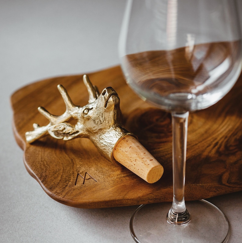 Deer Bottle Stopper. Wine Gold Color Stopper. Barware Decor Etsy
