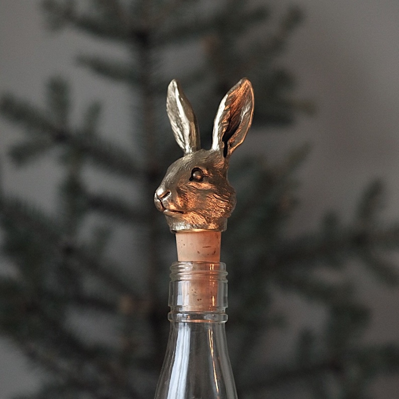 Bottle Stopper Rabbit Bottle wine stopper gold color wine Etsy