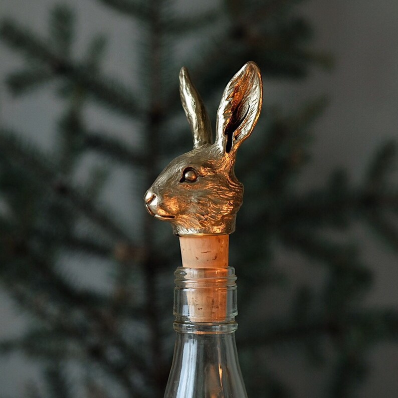 Bottle Stopper Rabbit Bottle wine stopper gold color wine Etsy