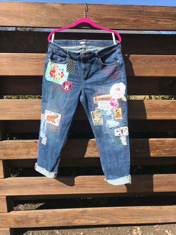 ladies embellished jeans