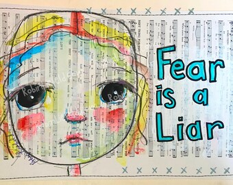 Fear is a Liar Art Print | Creepy Cute Vision Board (Digital Download)