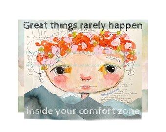 Comfort Zone Art Print | Creepy Cute Motivational Art (Digital Download)