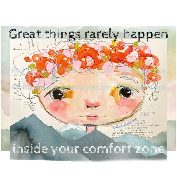 Digital Download | Comfort Zone | Creepy Cute Robin Liefeld Art | Motivational | Instantly Print from Home | 8.5" x 11" Sheet | Vision Board