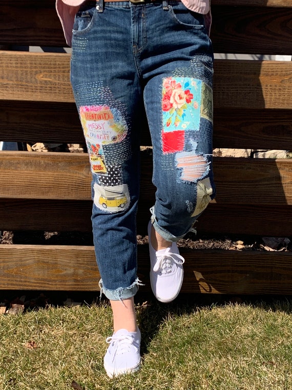 ladies embellished jeans