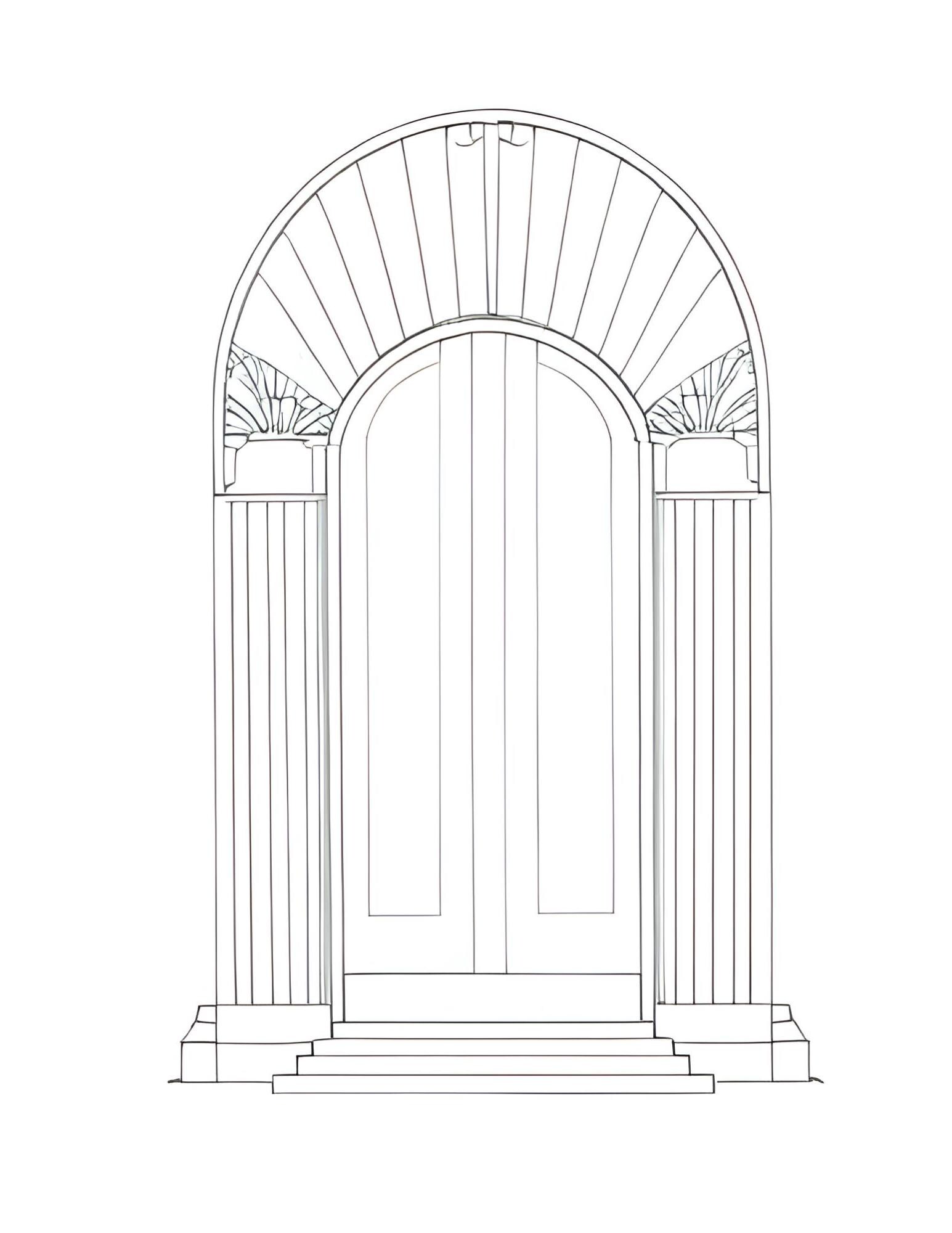 Artdeco Arch Coloring Page - Etsy