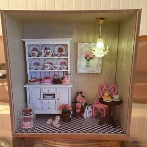 Free Shipping - Unique Framed Shadow Box of French Bistro - Patisserie/Coffee  Shop Style PARIS - 1/12 dollhouse miniatures