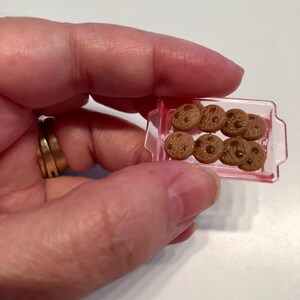 1/12 dollhouse miniatures - cookies in a pink tray for your dollhouse