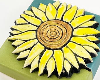 Azulejo de clique - Girasol amarillo brillante