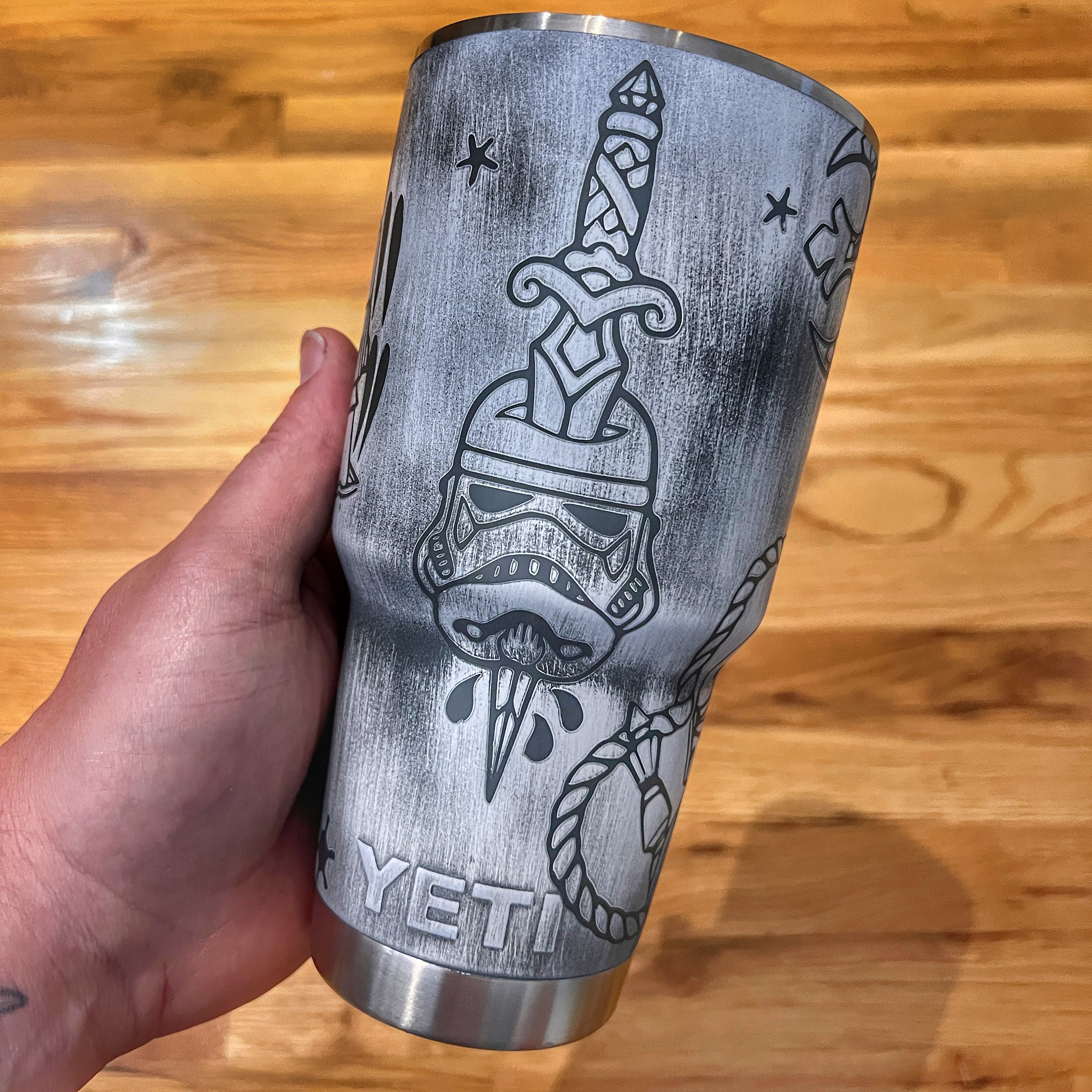 Galaxy Themed Yeti Cup Cerakoted using Parakeet Green and Graphite