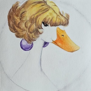 Original Whimsical Duck Watercolor